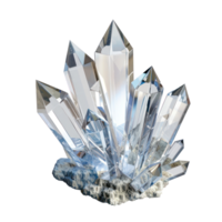 Beautiful clear crystal 3d rendering isolate on transparency background png