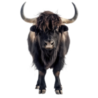Yak front view full body isolate on transparency background png
