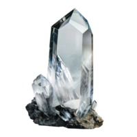 Beautiful clear crystal 3d rendering side view isolate on transparency background png