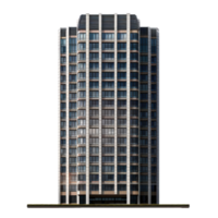 Skyscraper Residential front view full length isolate on transparency background png