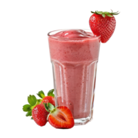 Strawberry smoothie in a glass isolate on transparency background png