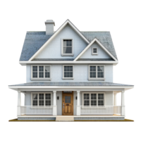Single-Family Detached House front view full length isolate on transparency background png