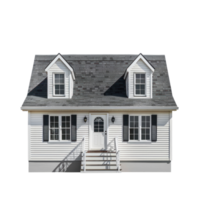 Cape Cod House front view full length isolate on transparency background png