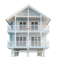 Beach House front view full length isolate on transparency background png