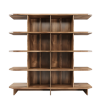 Modern Bookshelf Design front view full length isolate on transparency background png