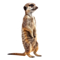 Meerkat front view full body isolate on transparency background png