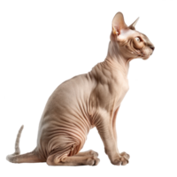 Sphynx Cats side view full body isolate on transparency background png