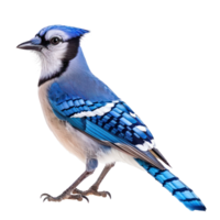 Blue jay bird side view full body isolate on transparency background png