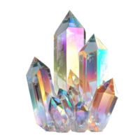 Beautiful crystal 3d rendering isolate on transparency background png
