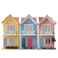 Row House isolate on transparency background png