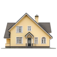 Single-Family Detached House front view full length isolate on transparency background png