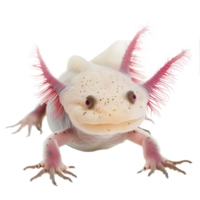 Axolotl pet side view full body isolate on transparency background png
