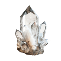 White crystal 3d rendering side view isolate on transparency background png