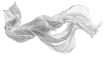 floating white fabric blowing isolate on transparency background png