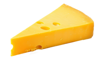 floated Single cheddar cheese slice isolate on transparency background png