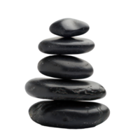 Balanced black stones isolate on transparency background png