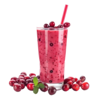 Cranberry Smoothie drink front view isolate on transparency background png