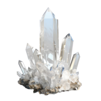 White crystal 3d rendering front view isolate on transparency background png