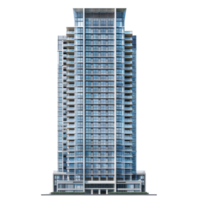 Skyscraper Residential front view full length isolate on transparency background png