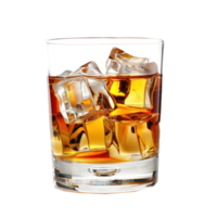 Whiskey und Eis Würfel im ein Glas isolieren auf Transparenz Hintergrund png