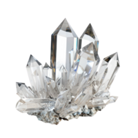 White crystal 3d rendering isolate on transparency background png