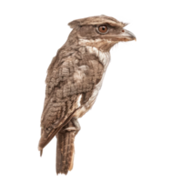 Potoo bird fly full body isolate on transparency background png