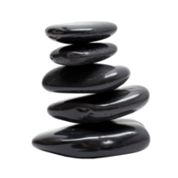 Balanced black stones isolate on transparency background png