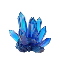 Blue crystal 3d rendering isolate on transparency background png