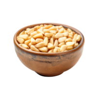 Pine Nuts in a bowl isolate on transparency background png