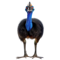 Cassowary bird front view full body isolate on transparency background png