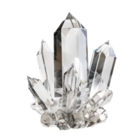 Beautiful clear crystal 3d rendering front view isolate on transparency background png