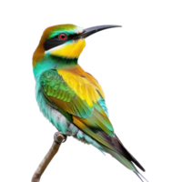 Bee-eater bird front view full body isolate on transparency background png