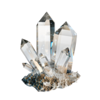 Beautiful clear crystal 3d rendering side view isolate on transparency background png