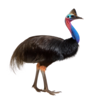 Cassowary bird side view full body isolate on transparency background png
