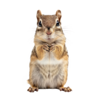 Chipmunk front view full body isolate on transparency background png