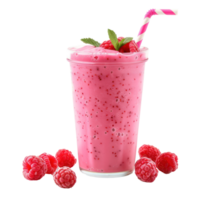 Raspberry Smoothie drink front view isolate on transparency background png