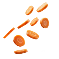 floating slices of carrot isolate on transparency background png