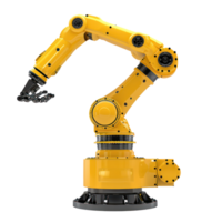 3D rendering robotic arm isolate on transparency background png