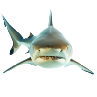 Bull Shark front view full body isolate on transparency background png