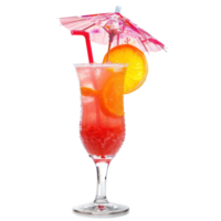fruity cocktail adorned with a tiny umbrella isolate on transparency background png