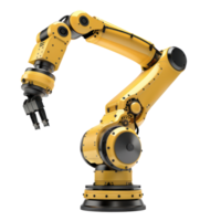 3D rendering robotic arm isolate on transparency background png