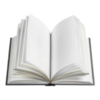 white book open top view full length isolate on transparency background png