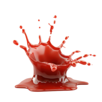 Ketchup splash isolate on transparency background png