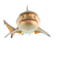 Bull Shark front view full body isolate on transparency background png