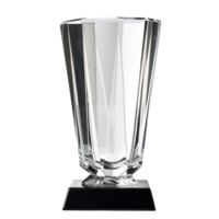 Blank glass trophy crystal front view isolate on transparency background png