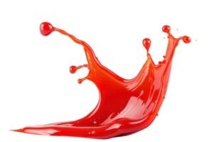 a splash of ketchup on a curve shape bold lines stunning isolate on transparency background png