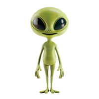 smiling alien standing isolate on transparency background png