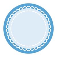 Clean and Classic Blue Circle Frame with Lace Detailing Design vector