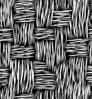 Black and white simple line art seamless pattern, abstract hand-drawn lines in the shape of a woven fabric texture vector