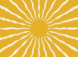 Retro Sunburst Pattern in Golden Yellow. Vibrant Sunburst Graphic for Summer Vibes, Simple Sunburst Illustration with Warm Tones, Perfect for Posters, Sublimation, Digital Art, and Retro Decor vector